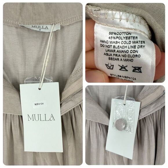 NWT Mulla Wide Leg Pleated Pants in Beige | Size Small - Picture 6 of 9